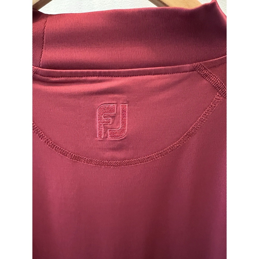 FootJoy FJ Men's Extra Large Burgundy Red Long Sleeve Mock Turtleneck Golf Shirt - Picture 6 of 8